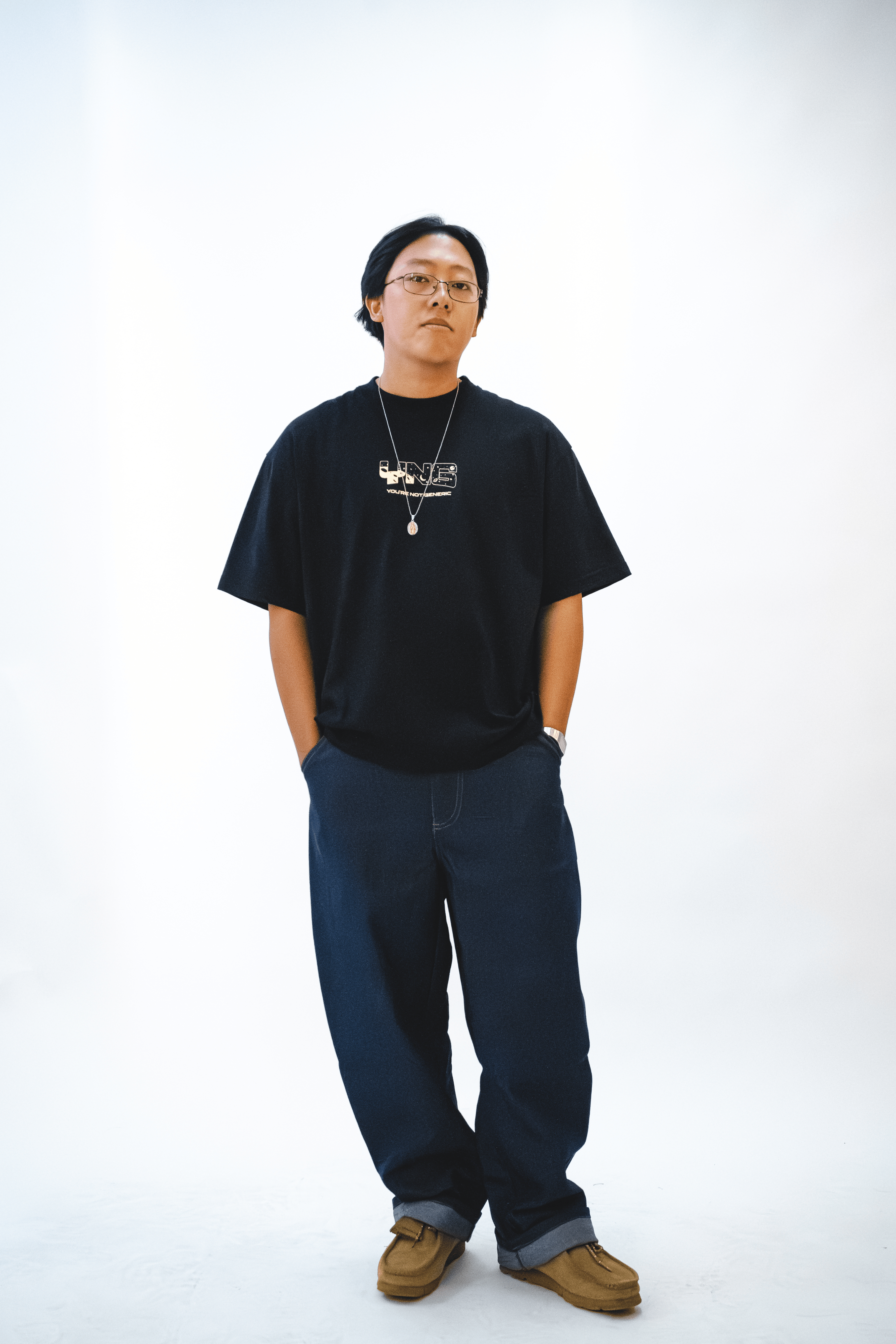 YNG "LUNAR SURFACE TEE" in ECLIPSE BLACK