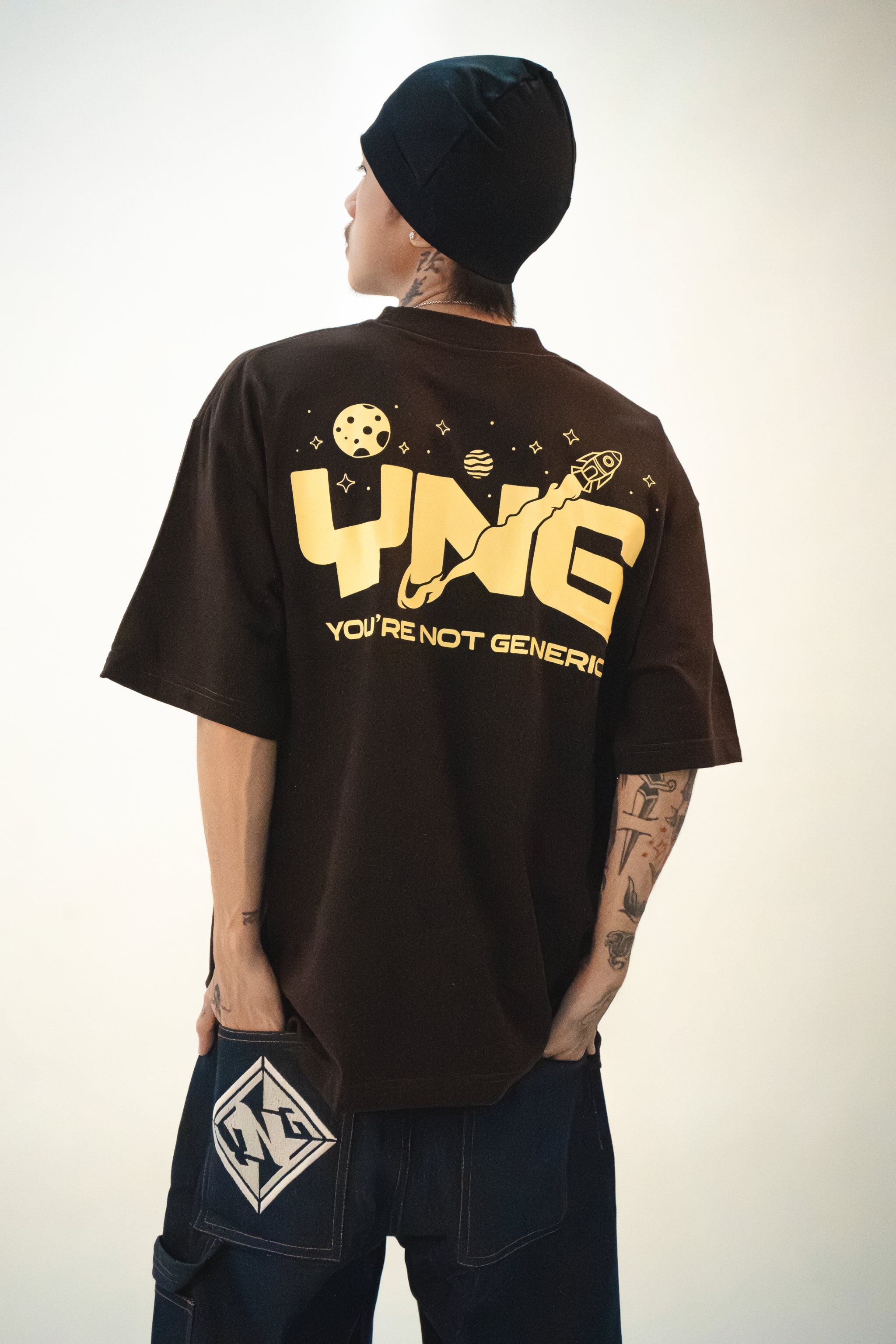 YNG "Rocket Tee" in EARTHCORE BROWN