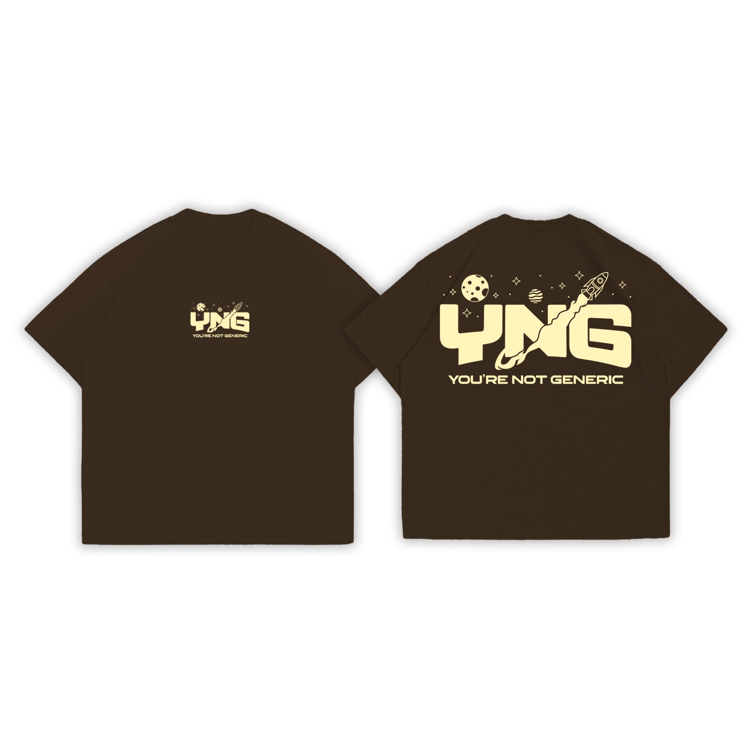 YNG "Rocket Tee" in EARTHCORE BROWN