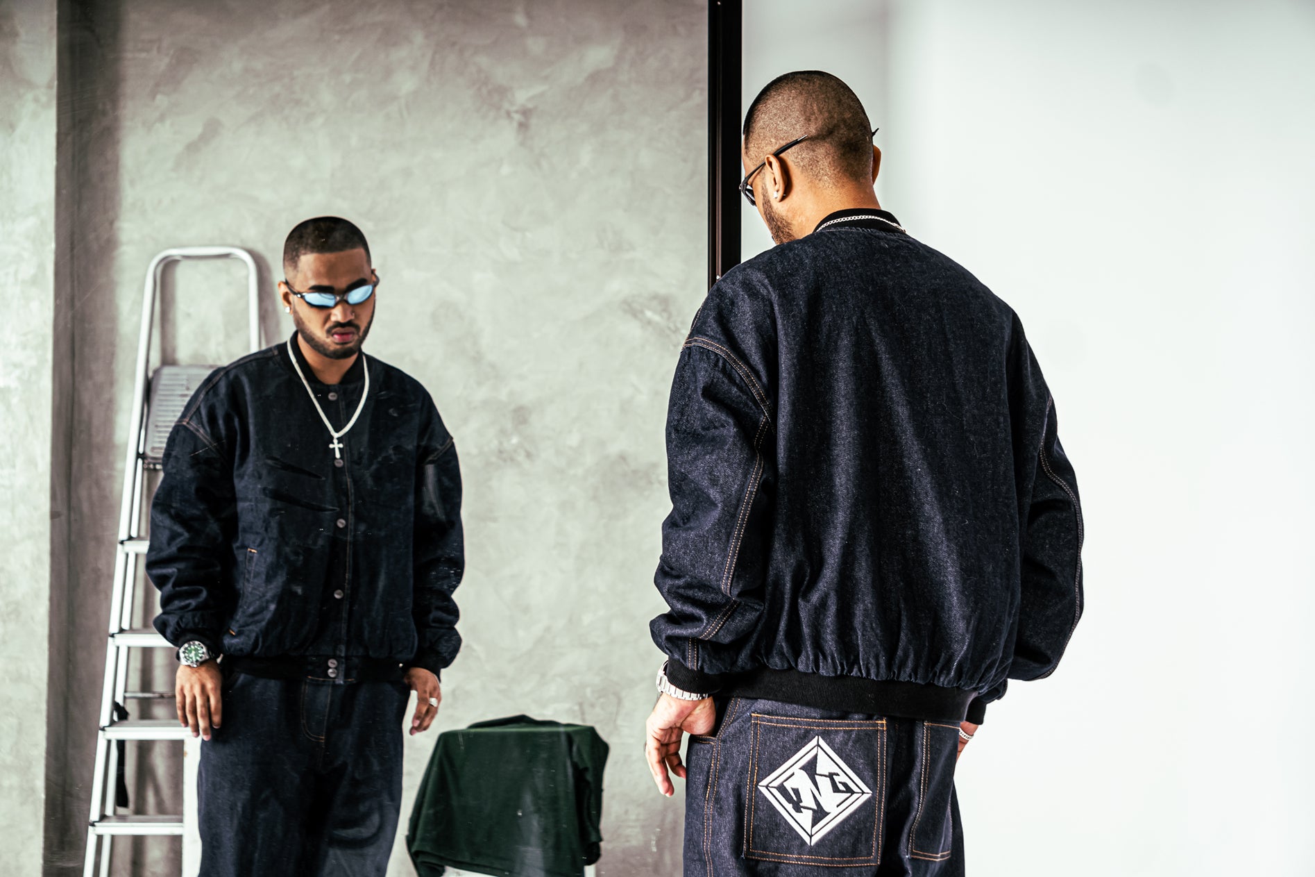 YNG Wide Indigo Denim Pants