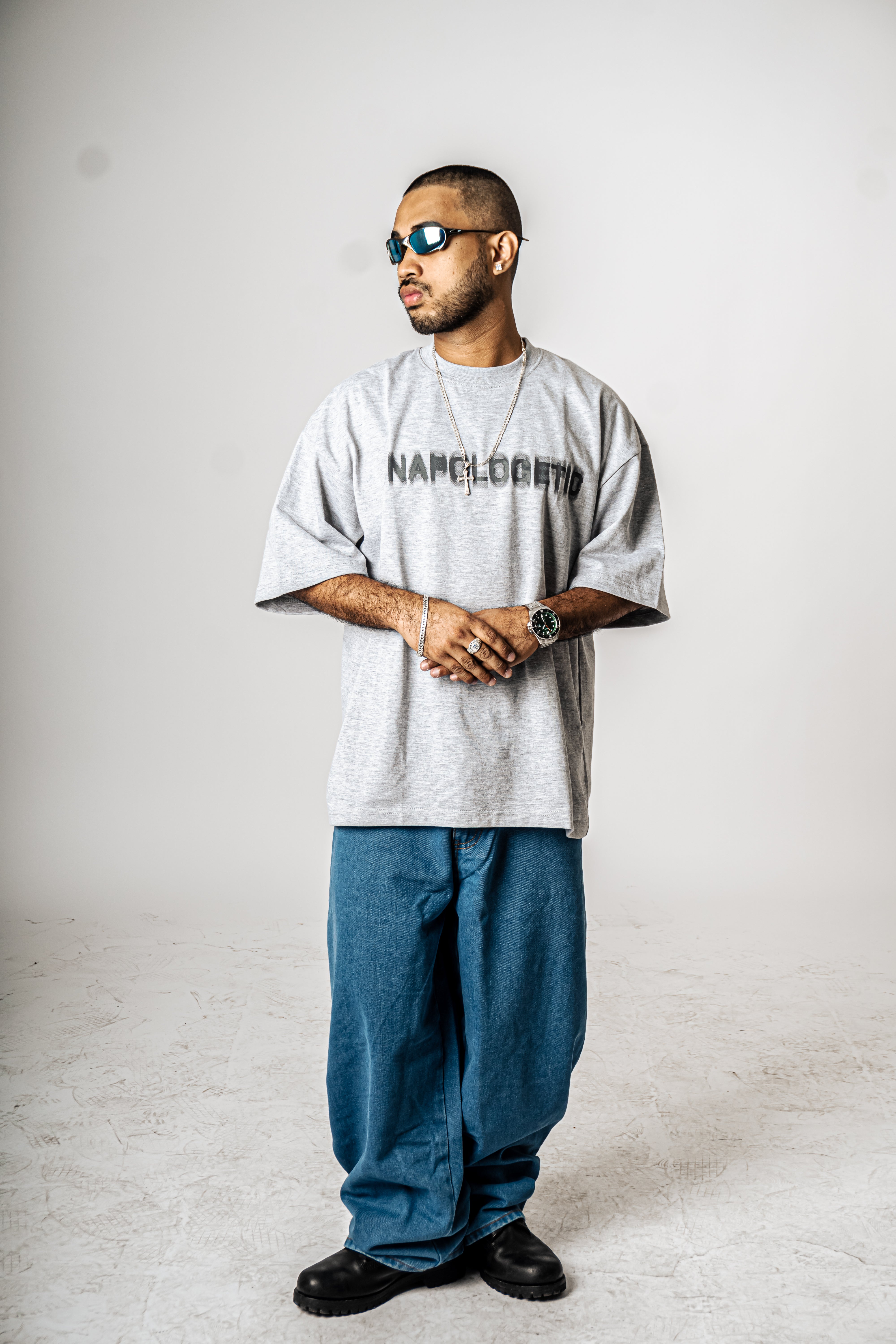 YNG Wide Blue Denim Utility Pants