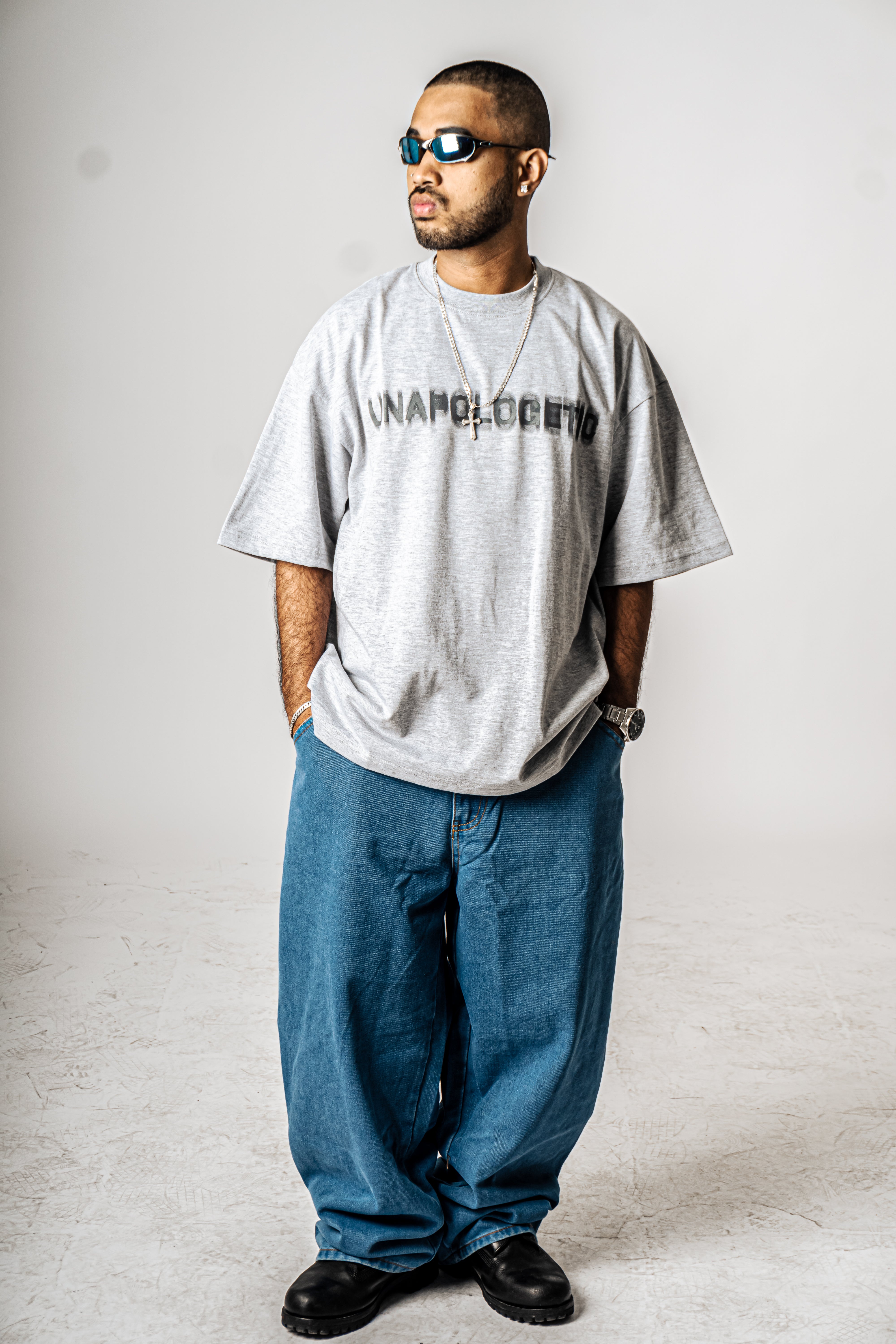 YNG Wide Blue Denim Utility Pants