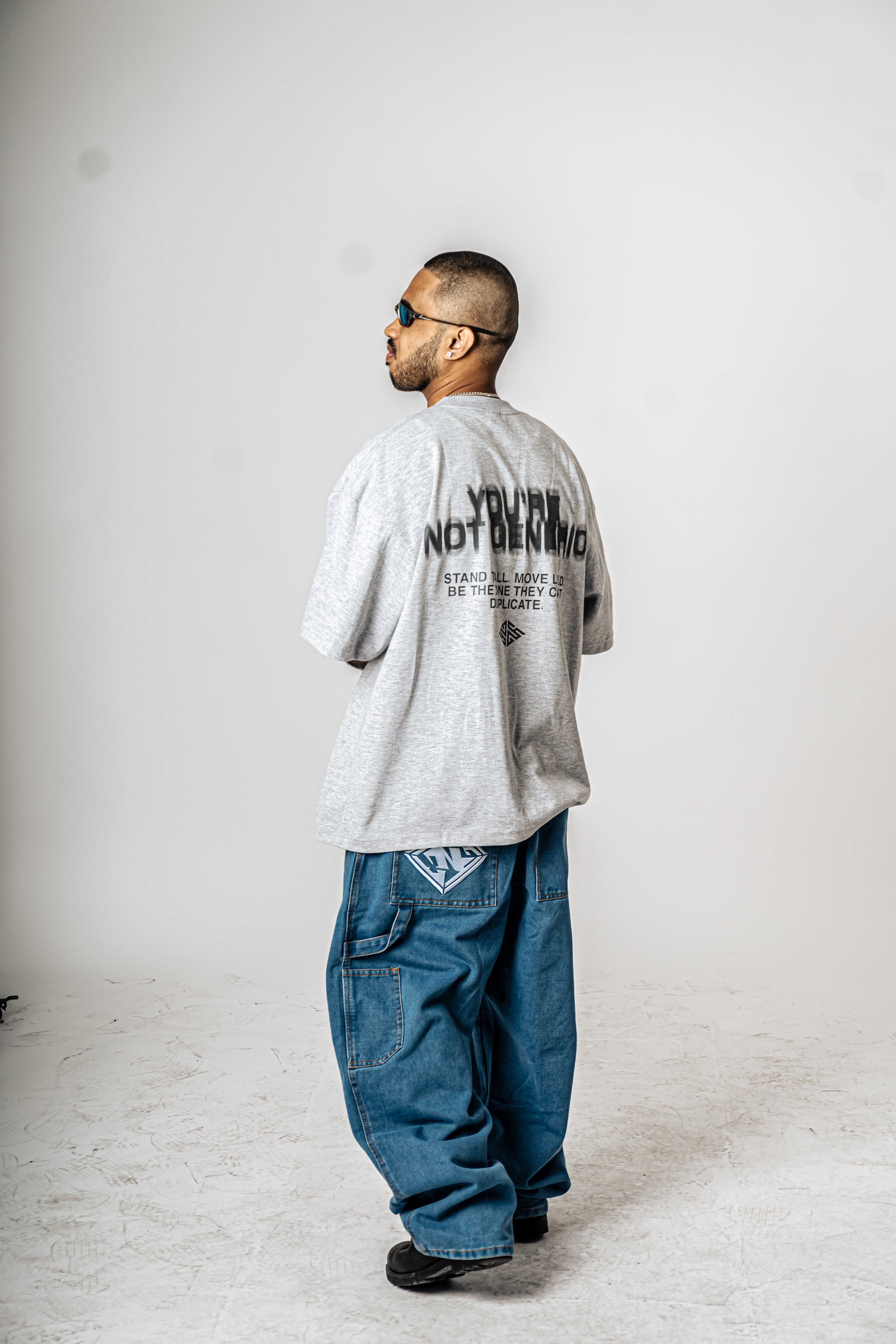 YNG Wide Blue Denim Utility Pants