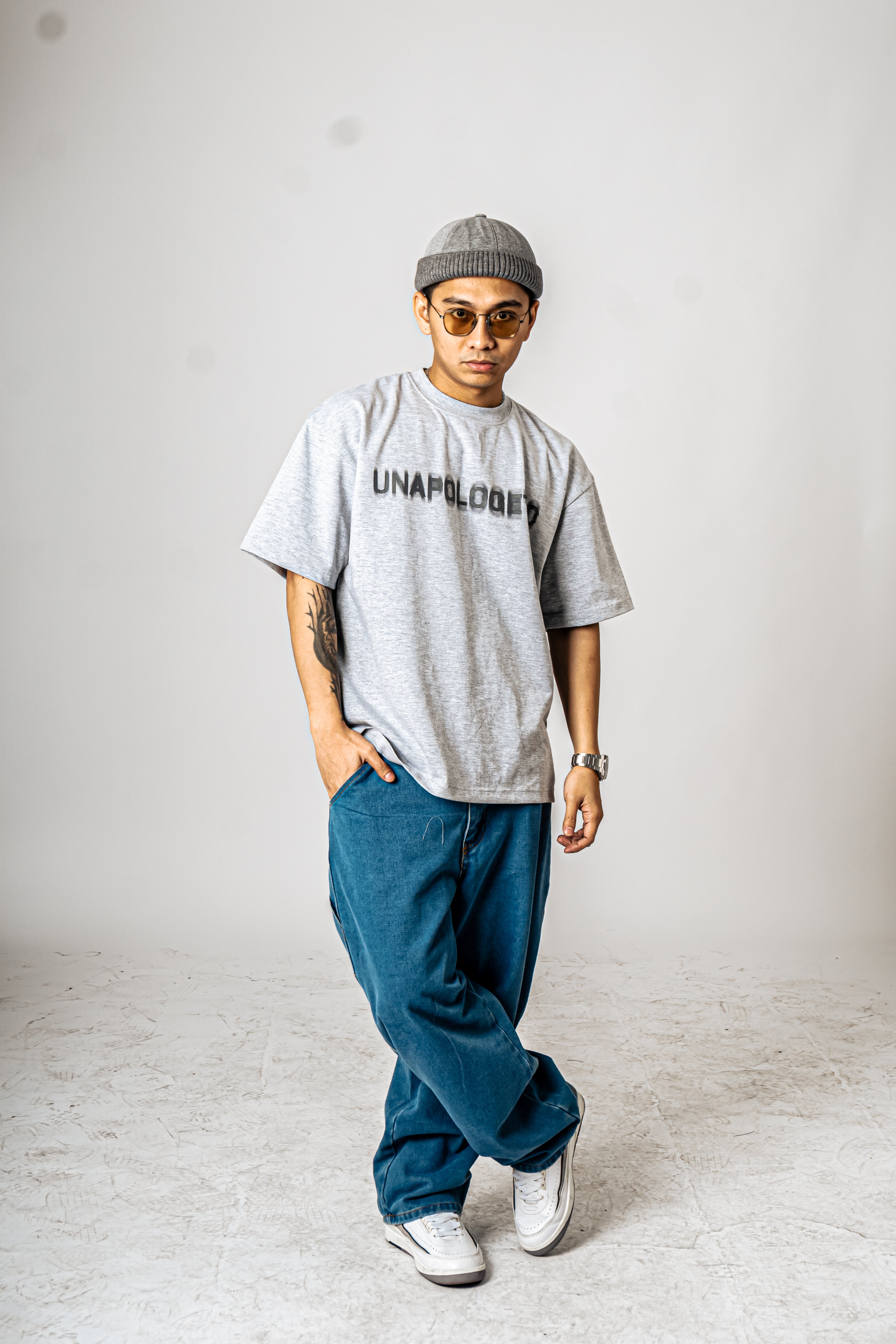 YNG Wide Blue Denim Utility Pants
