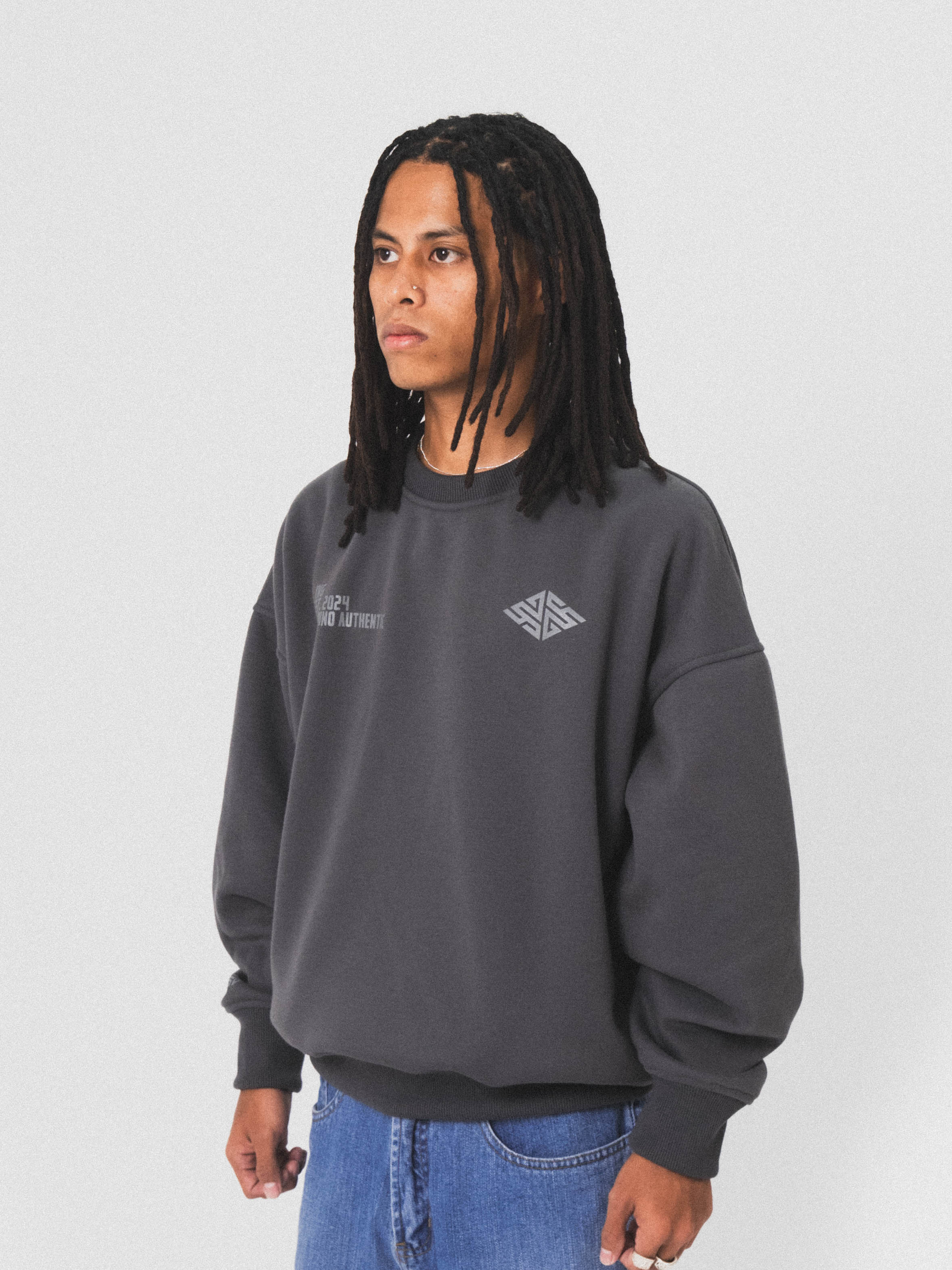 Logo Crewneck Sweatshirt in Charcoal Grey