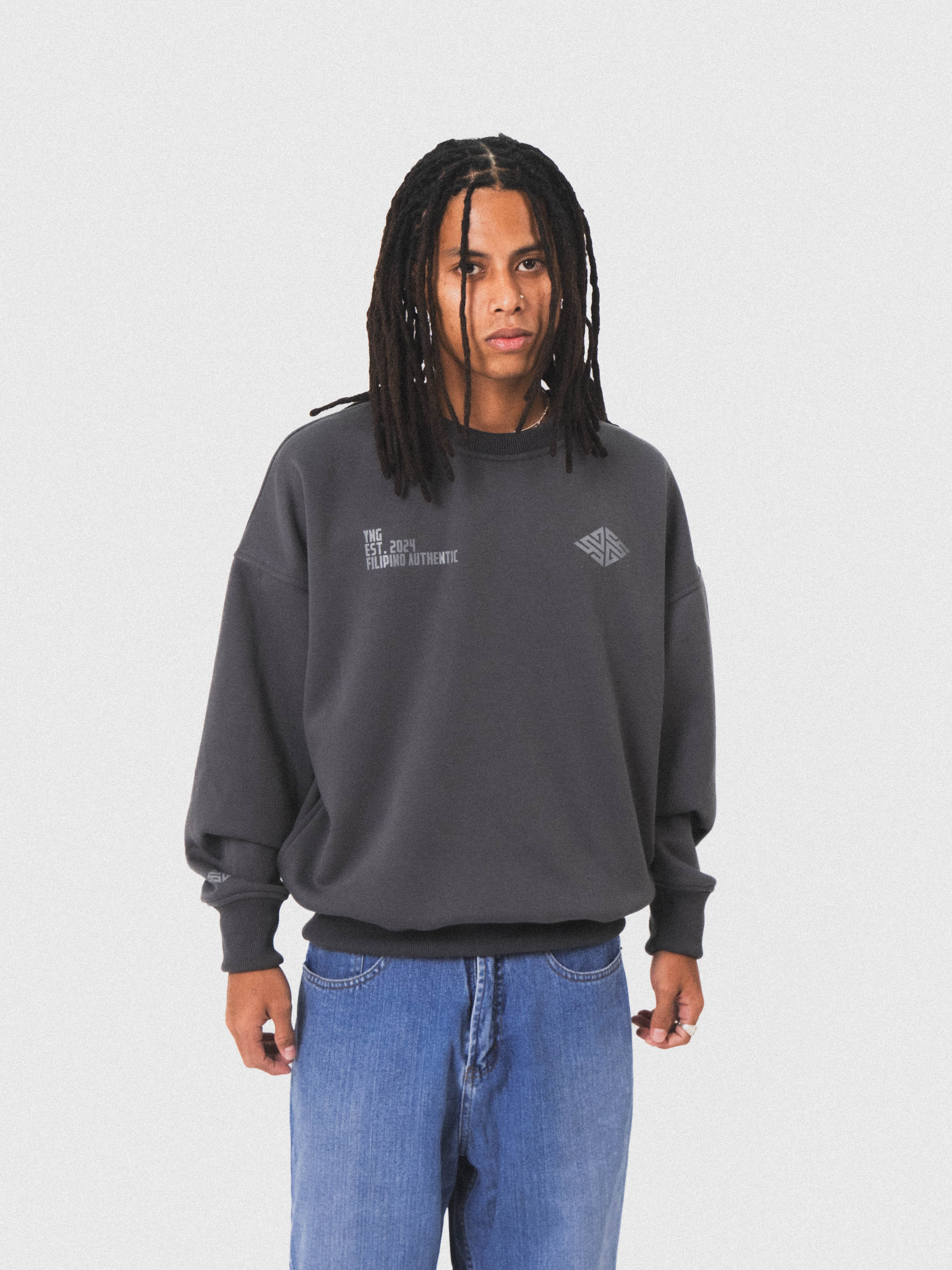 Logo Crewneck Sweatshirt in Charcoal Grey