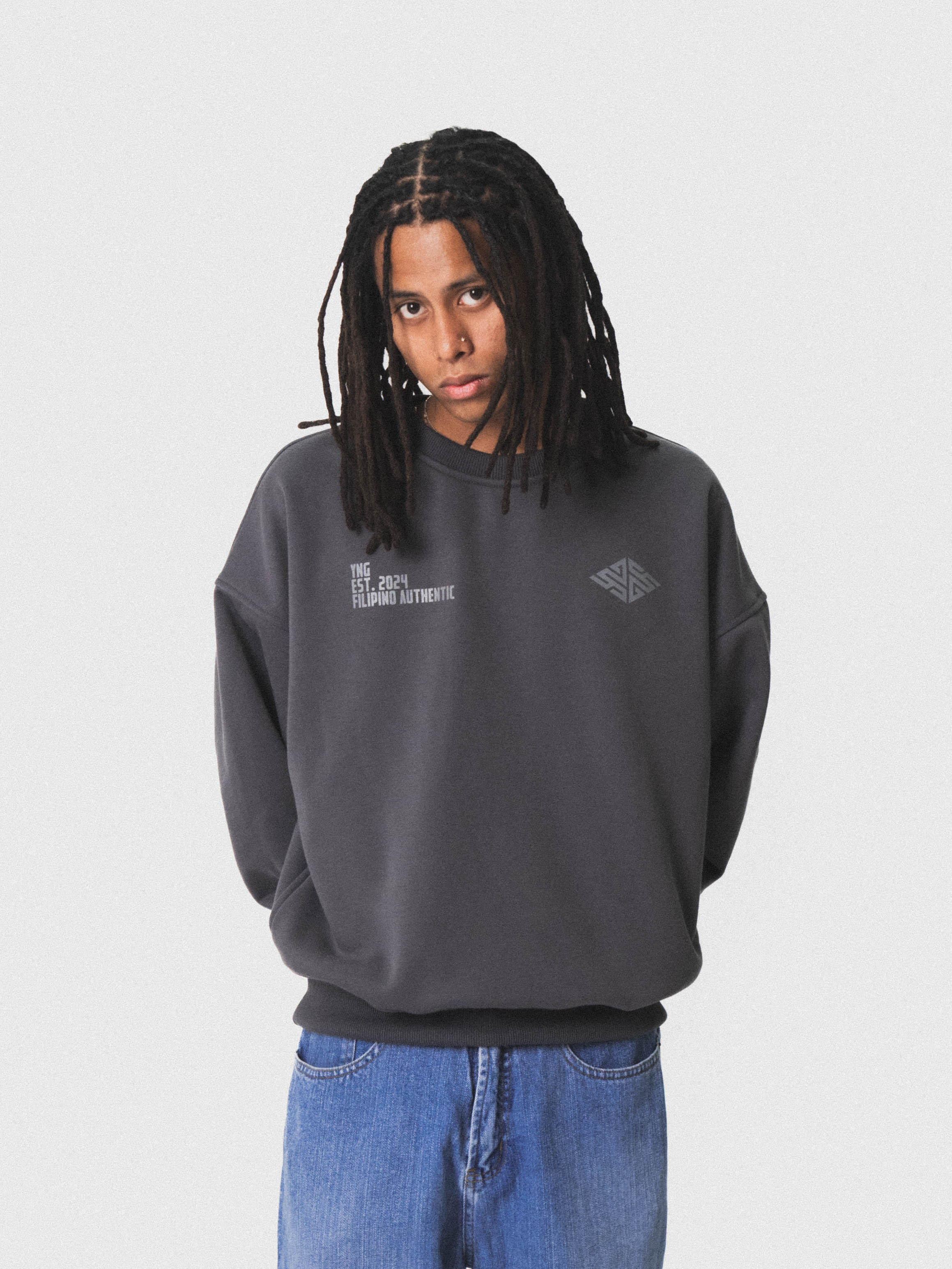 Logo Crewneck Sweatshirt in Charcoal Grey