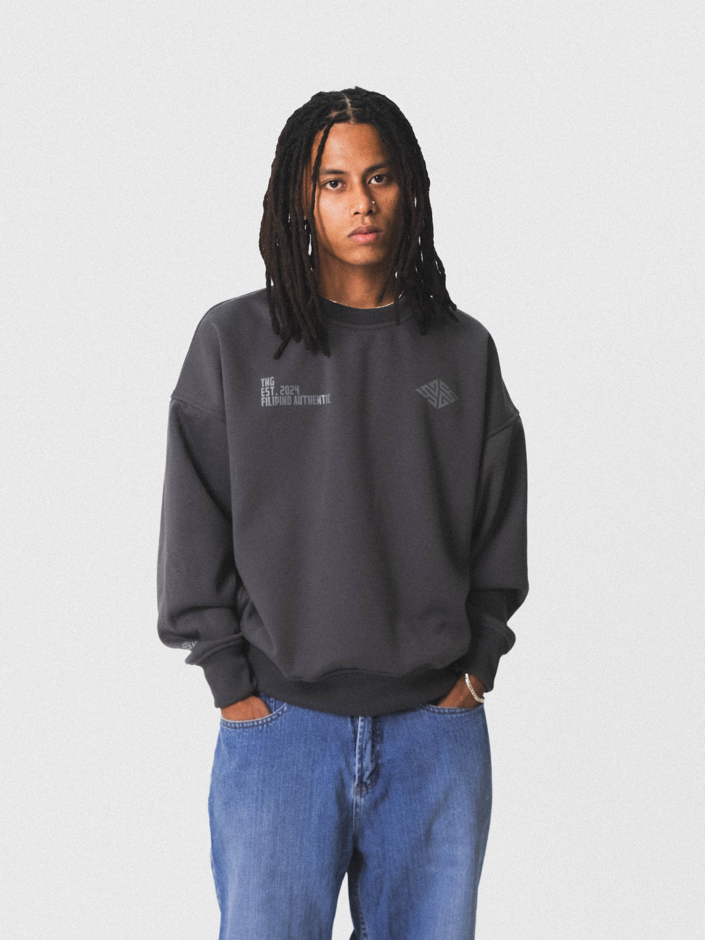 Logo Crewneck Sweatshirt in Charcoal Grey
