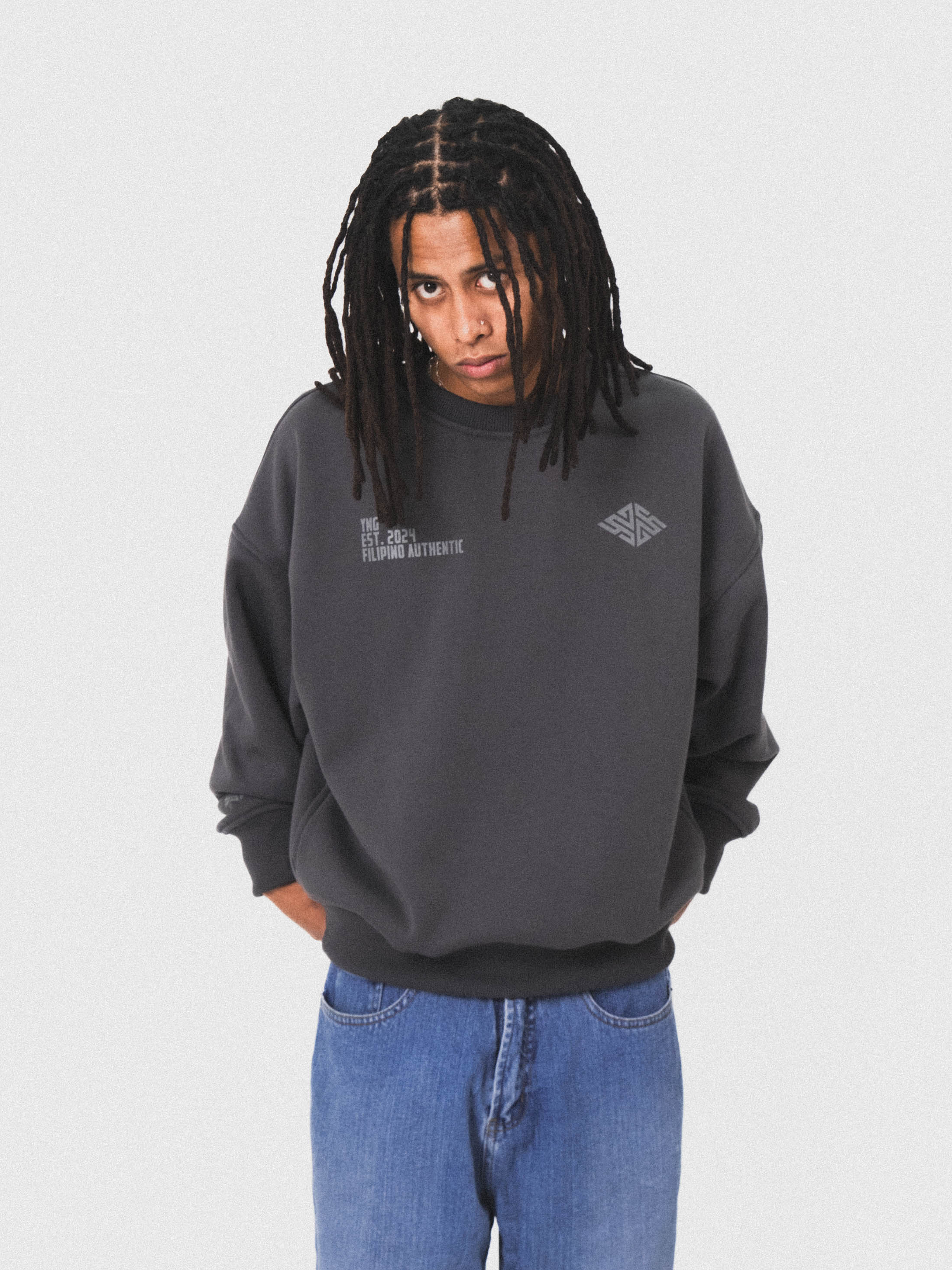 Logo Crewneck Sweatshirt in Charcoal Grey