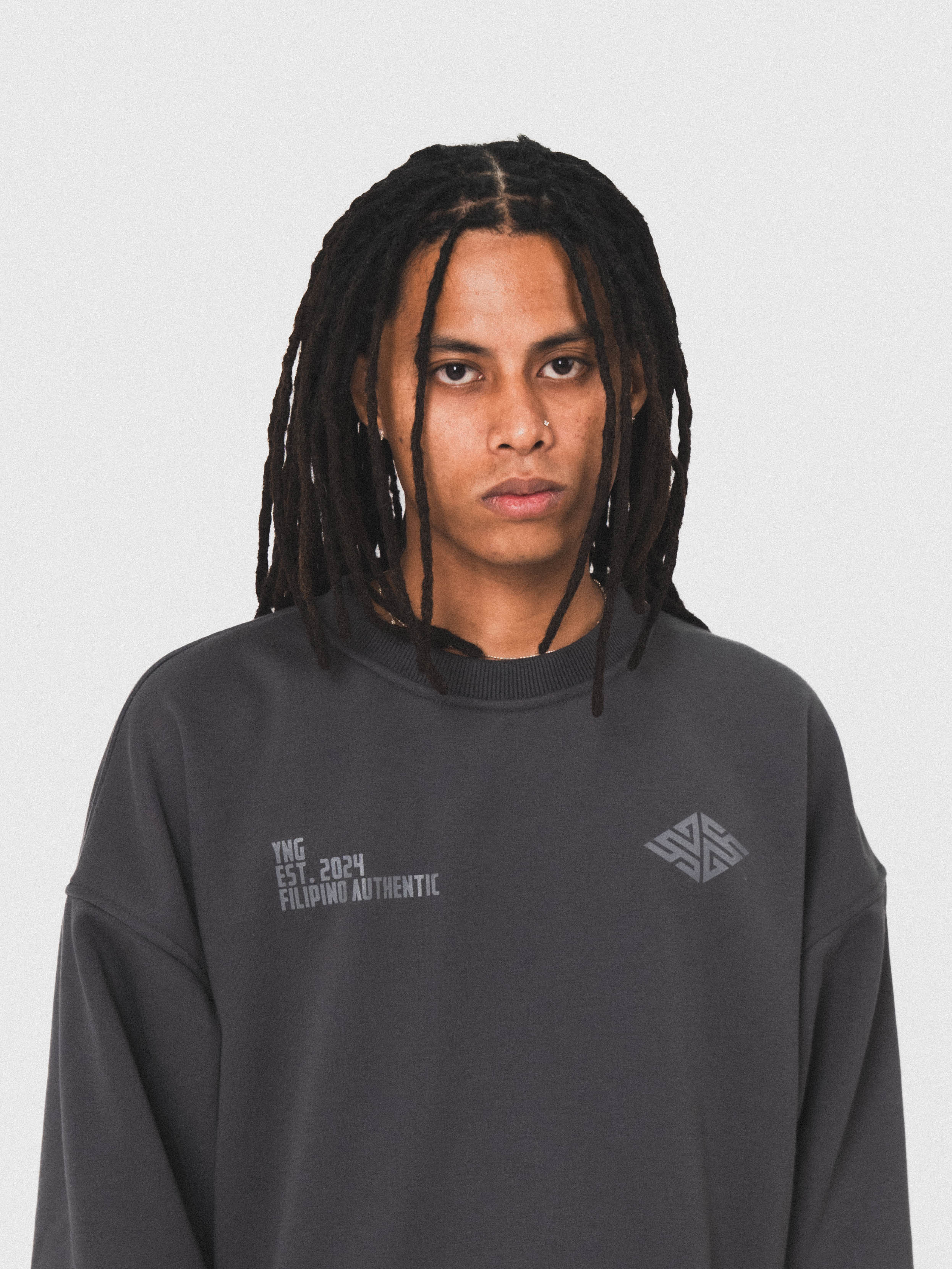 Logo Crewneck Sweatshirt in Charcoal Grey