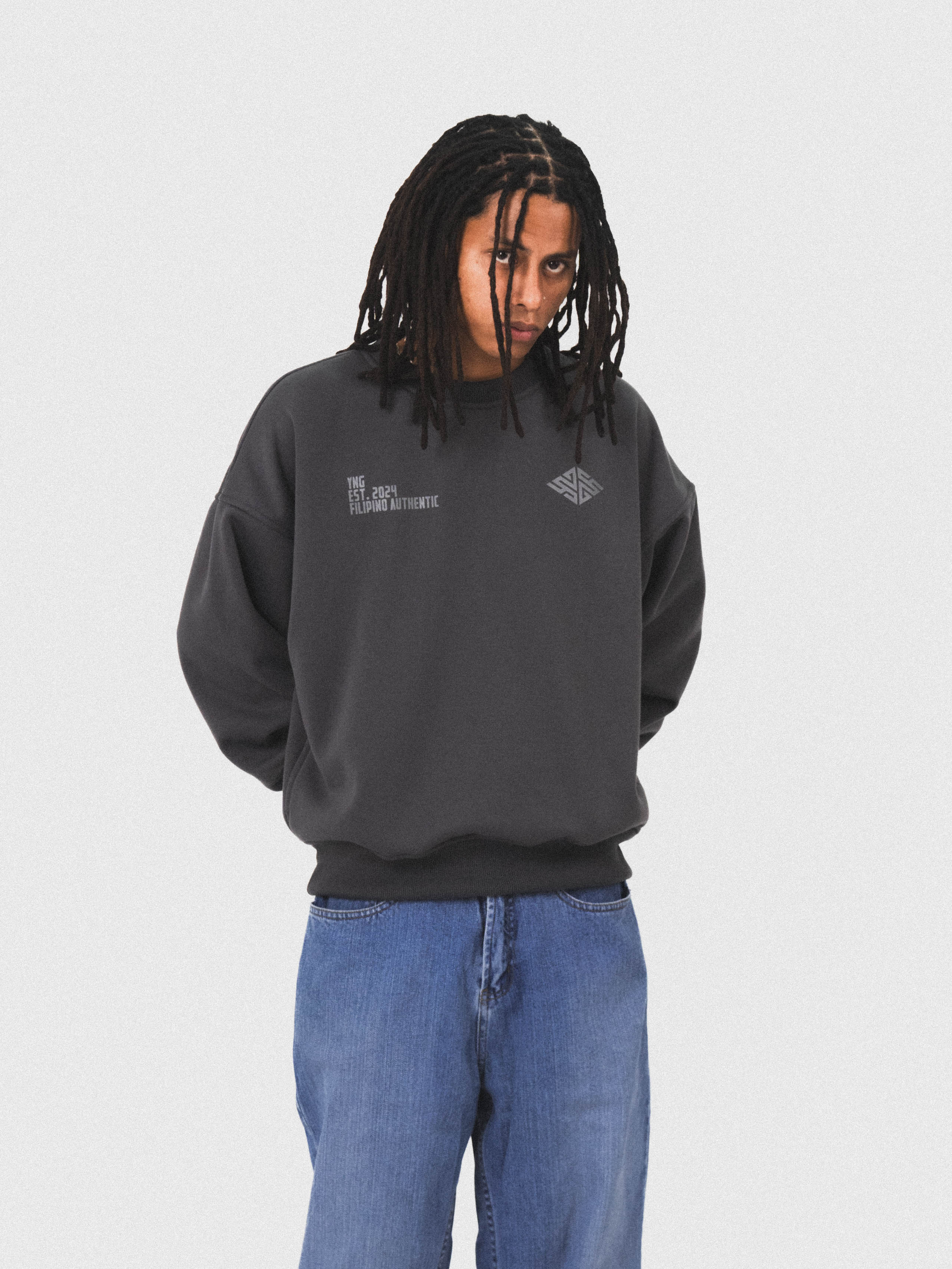 Logo Crewneck Sweatshirt in Charcoal Grey