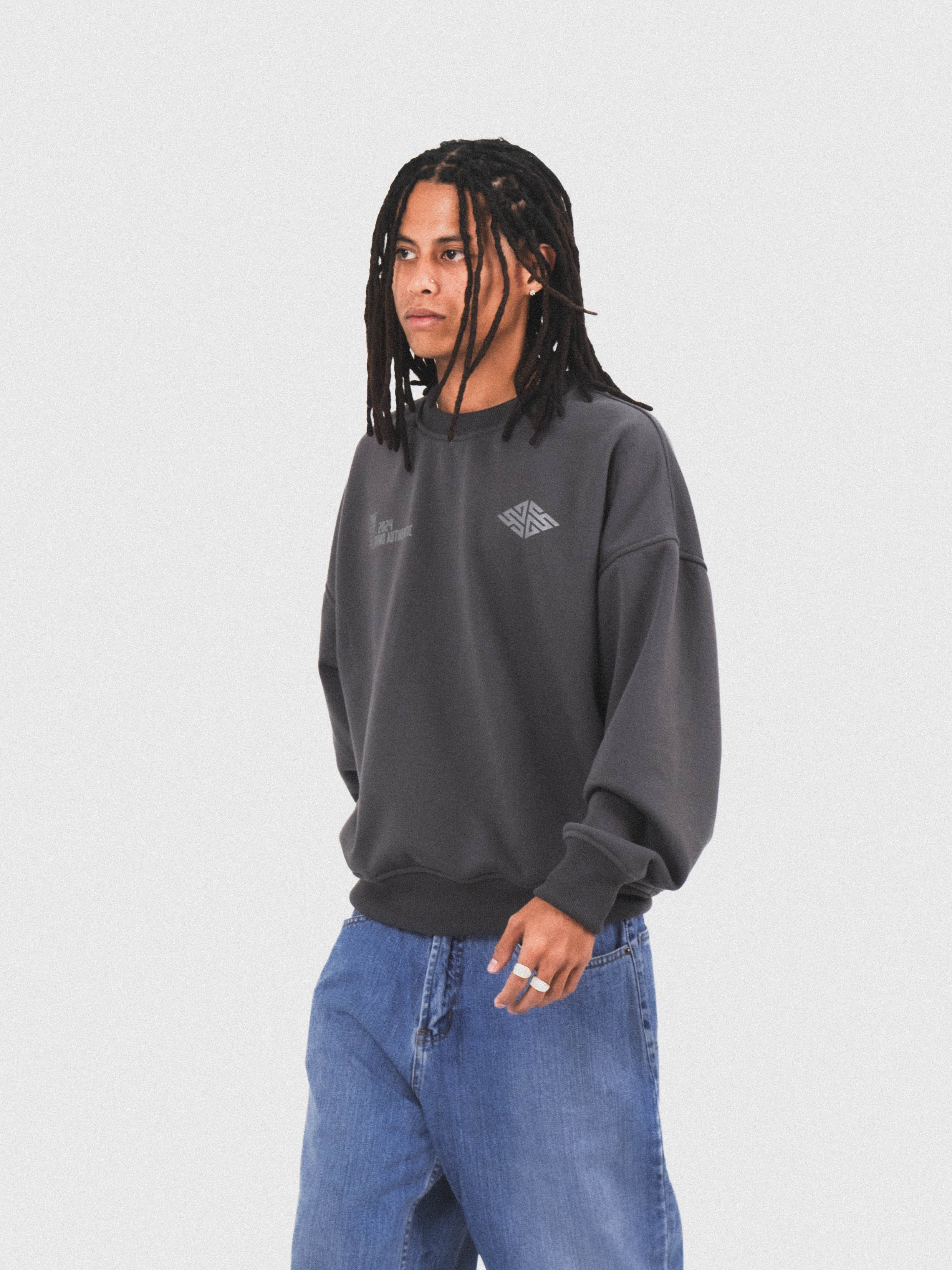 Logo Crewneck Sweatshirt in Charcoal Grey
