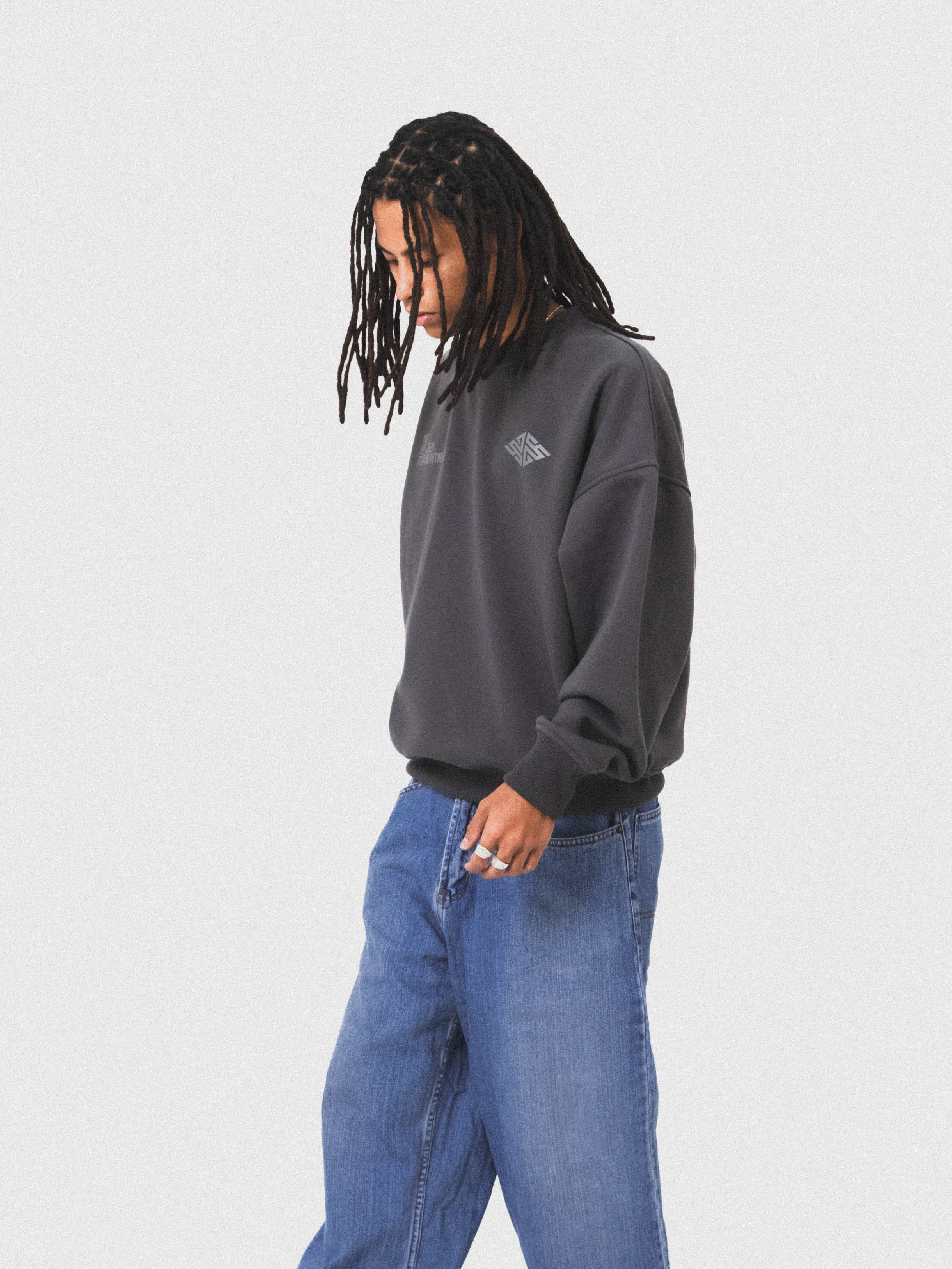 Logo Crewneck Sweatshirt in Charcoal Grey