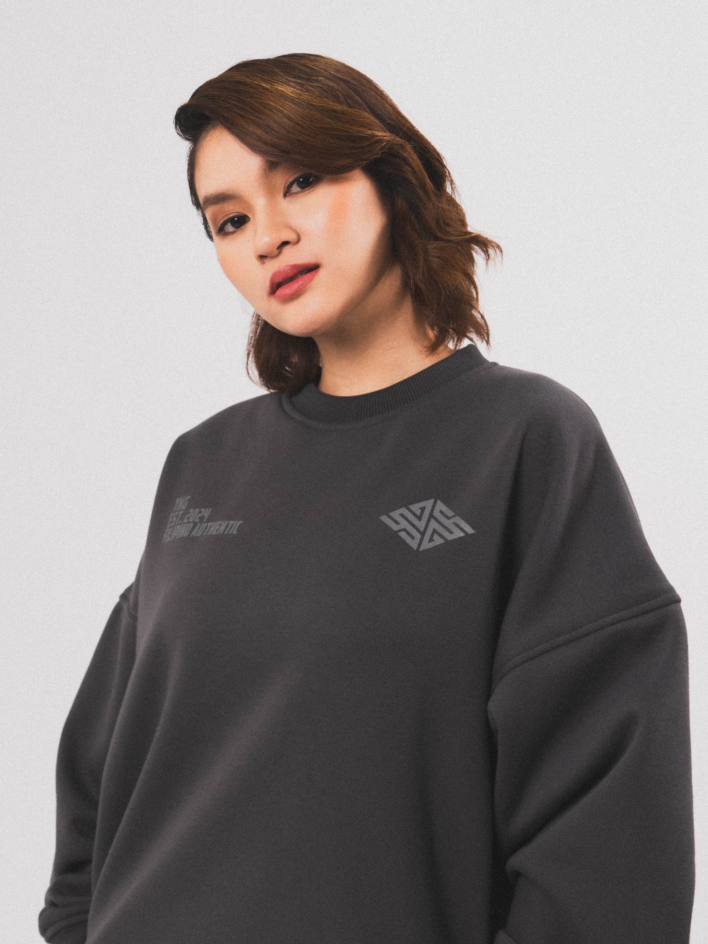 Logo Crewneck Sweatshirt in Charcoal Grey