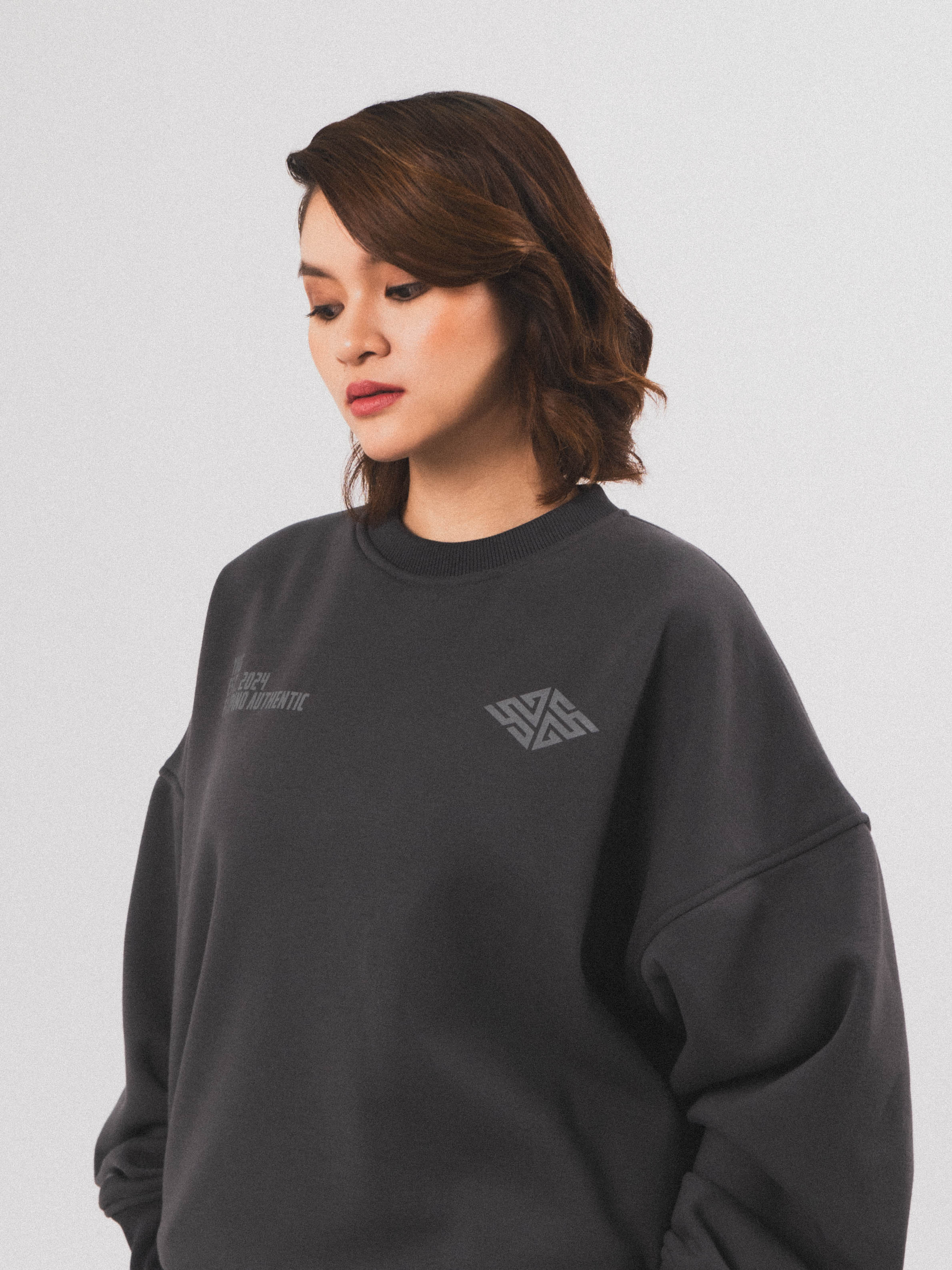 Logo Crewneck Sweatshirt in Charcoal Grey