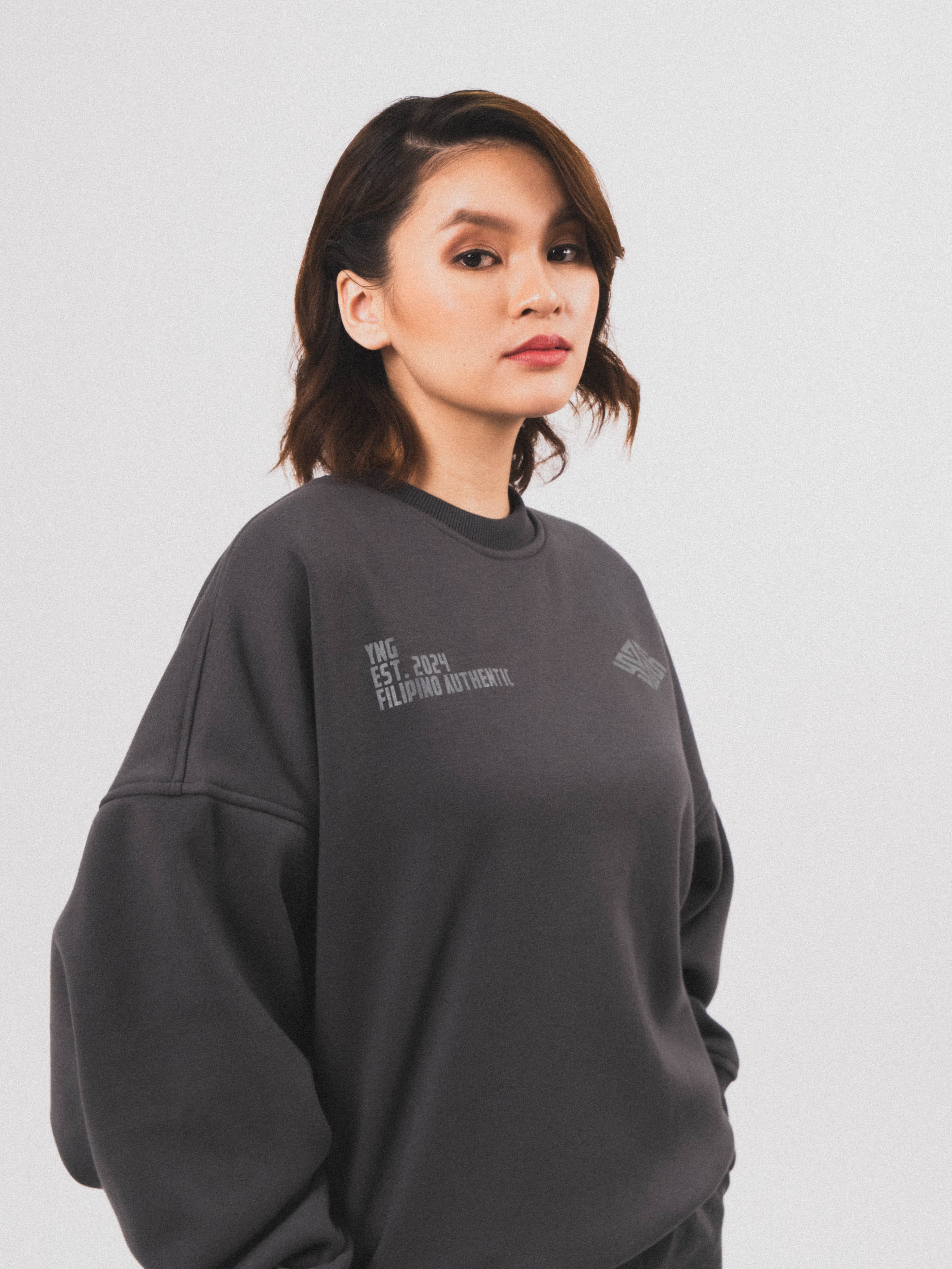 Logo Crewneck Sweatshirt in Charcoal Grey