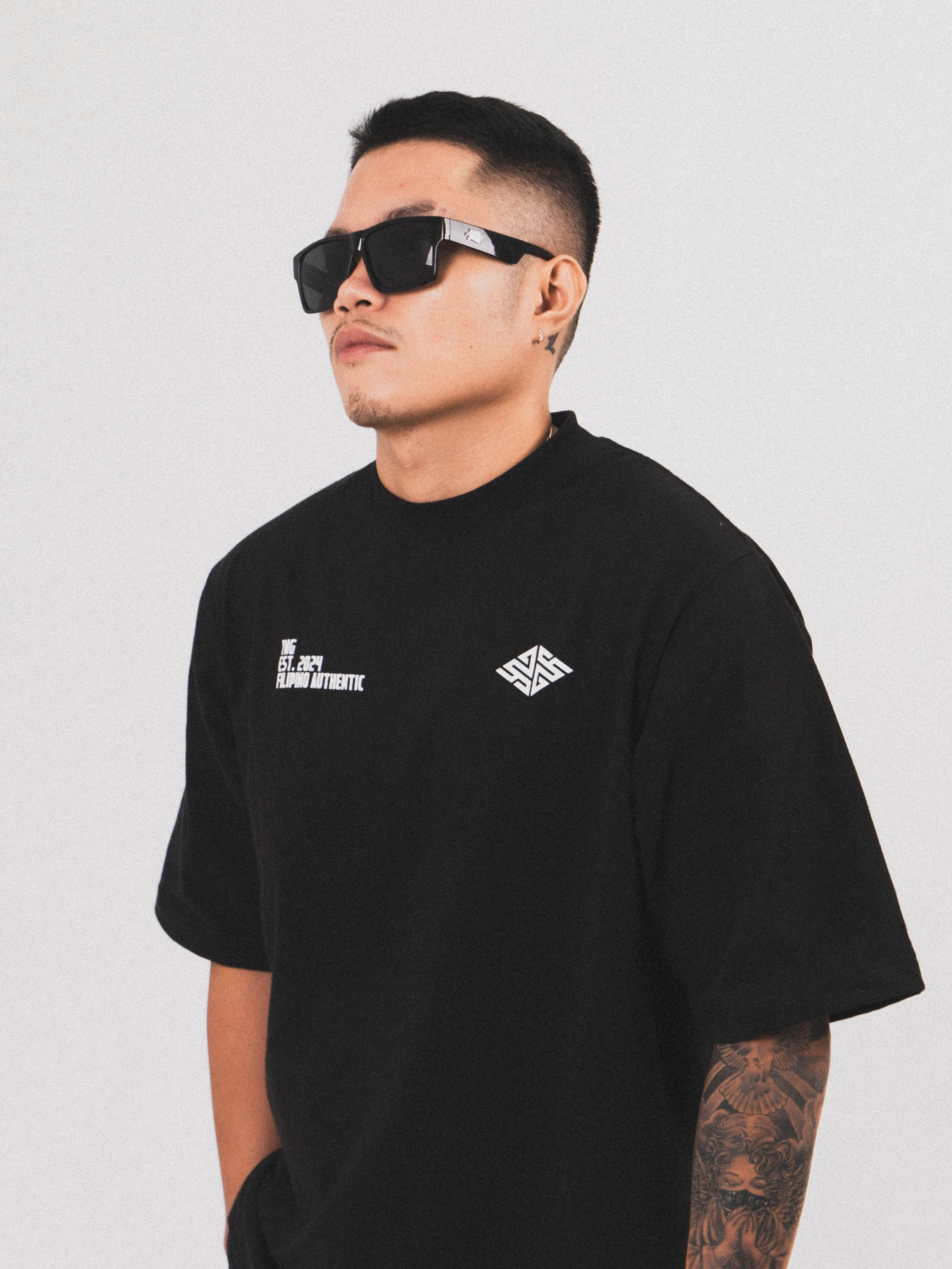 Logo Oversized Tee in Black