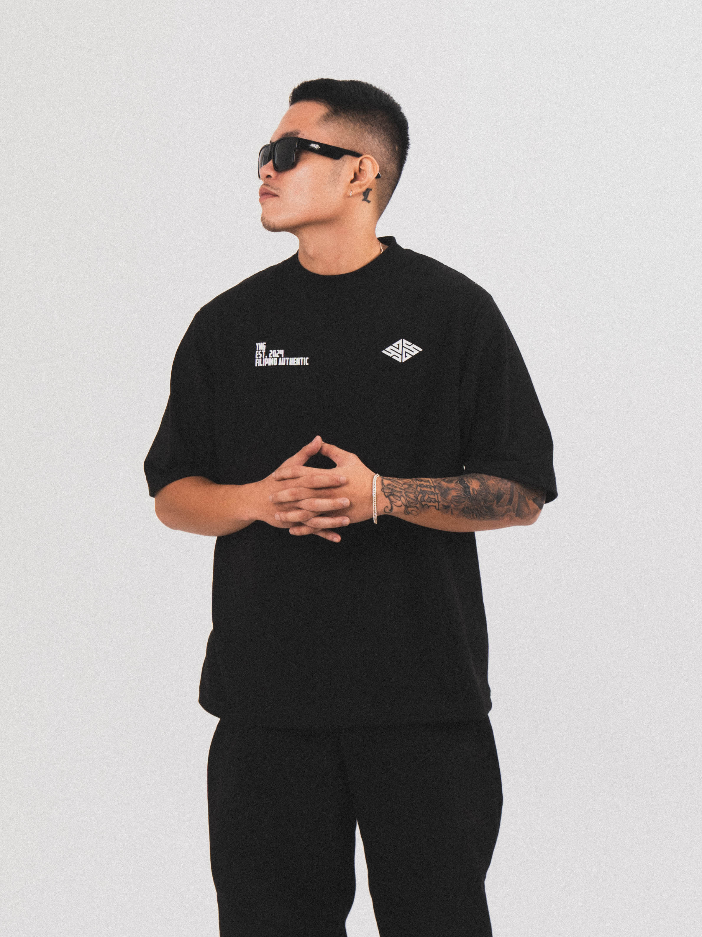 Logo Oversized Tee in Black