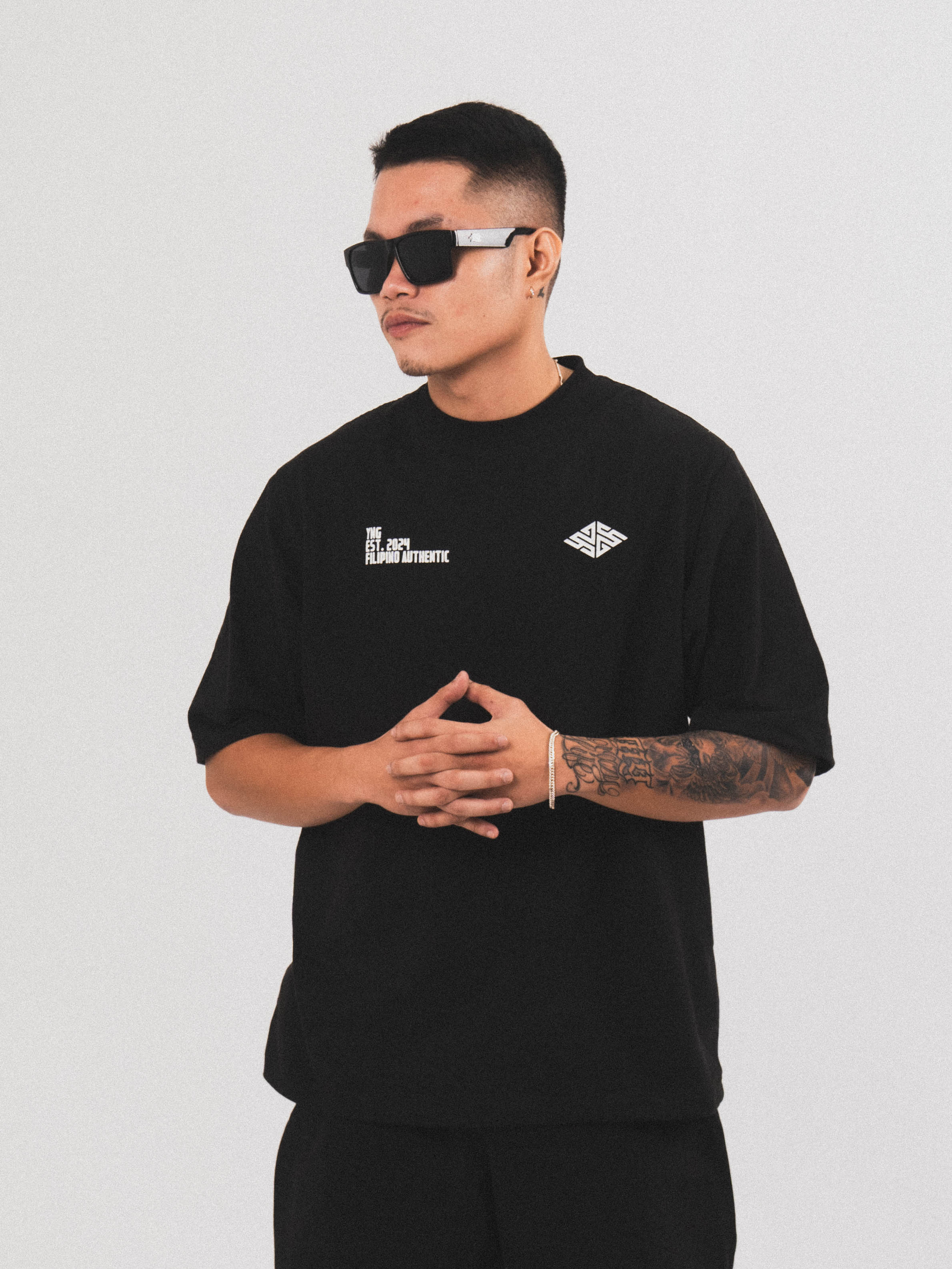 Logo Oversized Tee in Black