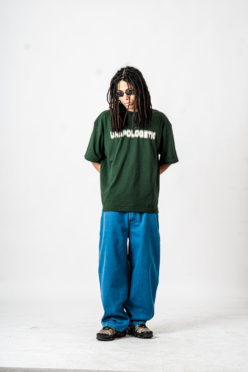 YNG Wide Blue Denim Utility Pants