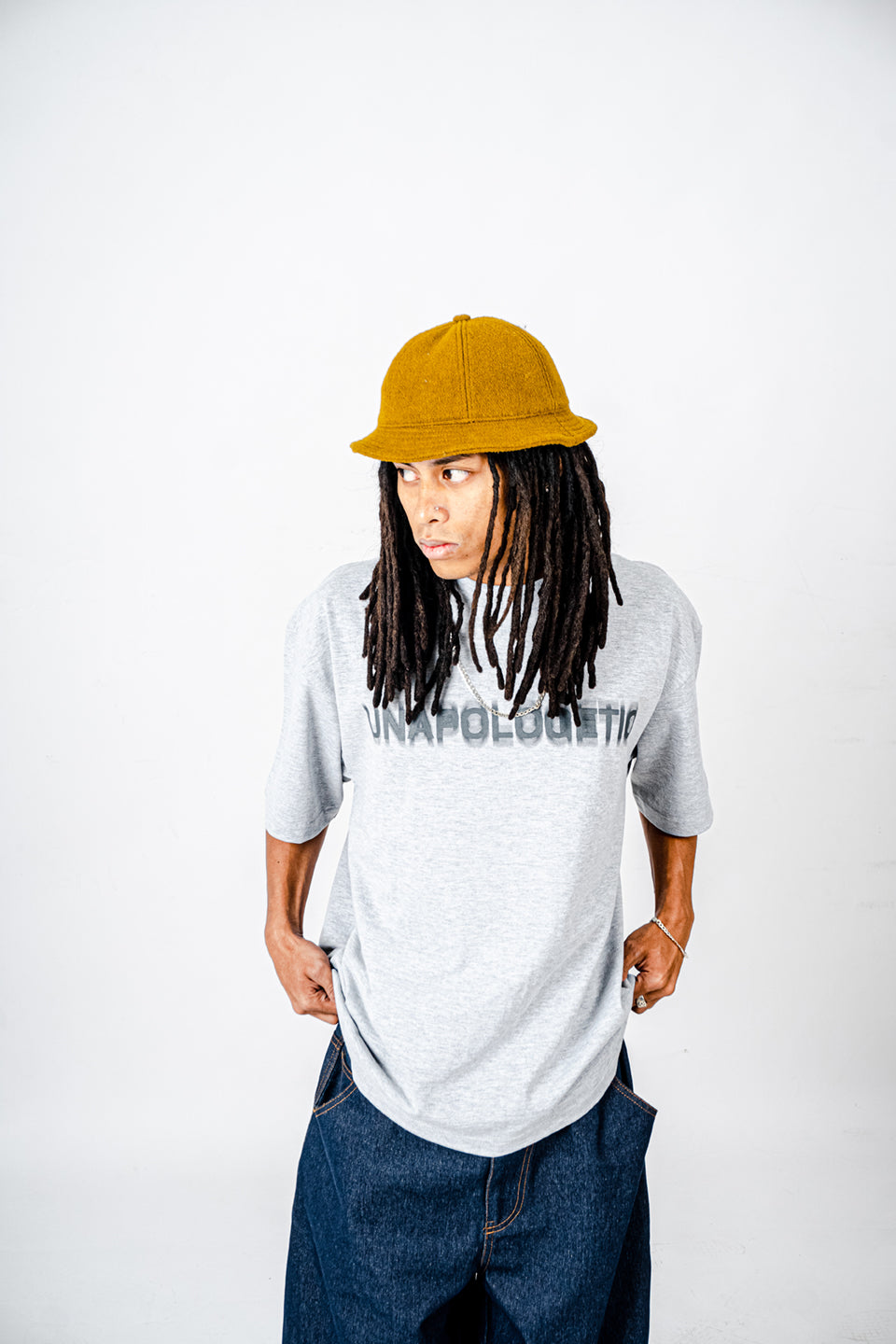 "Unapologetic" Essential Tee in Heather Grey
