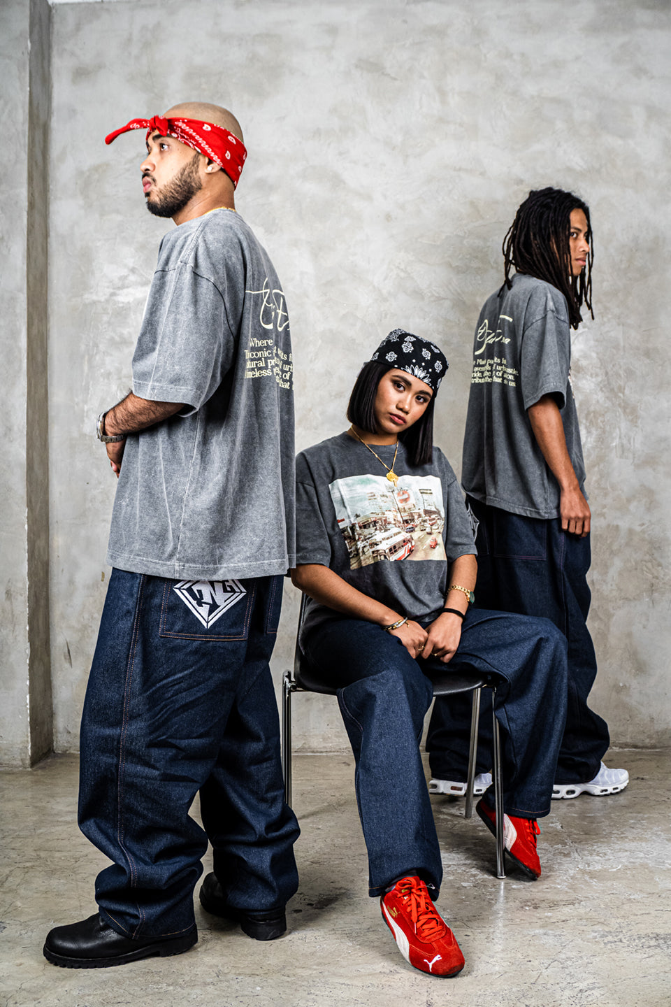 YNG Wide Indigo Denim Pants
