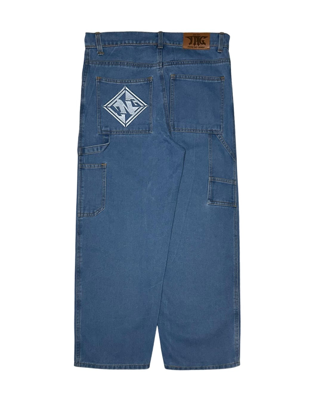 YNG Wide Blue Denim Utility Pants