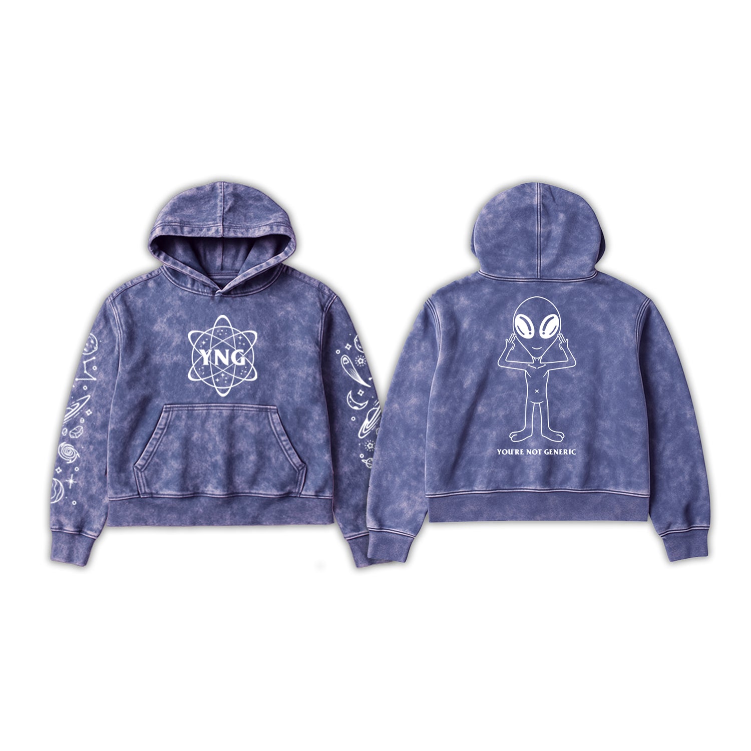 YNG "QUANTUM HOODIE" in NEBULA PURPLE